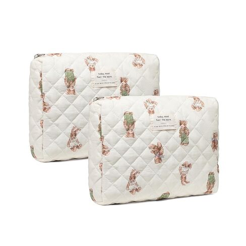 Diaper Bag Organizer Pouches - 2 Pack, Small Diaper Bag Mini Purse | Travel Baby Bag for Boys & Girls, Off White in Kuwait