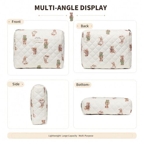 Diaper Bag Organizer Pouches - 2 Pack, Small Diaper Bag Mini Purse | Travel Baby Bag for Boys & Girls, Off White in Kuwait