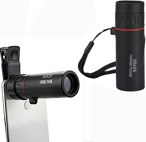 High Definition Monocular Telescope, 30X25 Mini Telescope 10X Climbing Accessories Portable Concerts Sightseeing High Definition for Travel Hunting in Kuwait