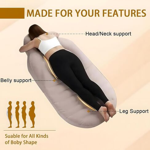Inflatable Pregnancy Sleep Pillow: for Stomach Sleeping Full Body Mattress with Belly Hole Maternity Airbed for Pregnant Women Pregnancy Rest,Back & Hip Pressure Relief in Kuwait