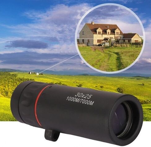 High Definition Monocular Telescope, 30X25 Mini Telescope 10X Climbing Accessories Portable Concerts Sightseeing High Definition for Travel Hunting in Kuwait