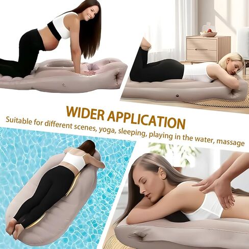 Inflatable Pregnancy Sleep Pillow: for Stomach Sleeping Full Body Mattress with Belly Hole Maternity Airbed for Pregnant Women Pregnancy Rest,Back & Hip Pressure Relief in Kuwait