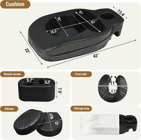 Vekkia Pregnancy Massage Cushion & Headrest - Release Lower Back Pain | Prenatal Bolster for Full Body Relax/Maternity Massage Cushion After Breast Surgery/Storage Bag, Ideal for Home &Therapy Spa in Kuwait