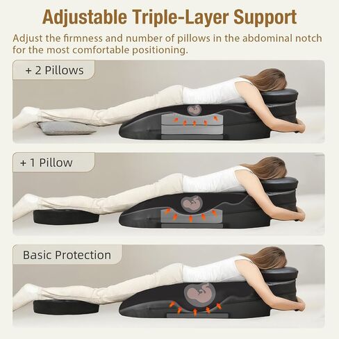 Vekkia Pregnancy Massage Cushion & Headrest - Release Lower Back Pain | Prenatal Bolster for Full Body Relax/Maternity Massage Cushion After Breast Surgery/Storage Bag, Ideal for Home &Therapy Spa in Kuwait