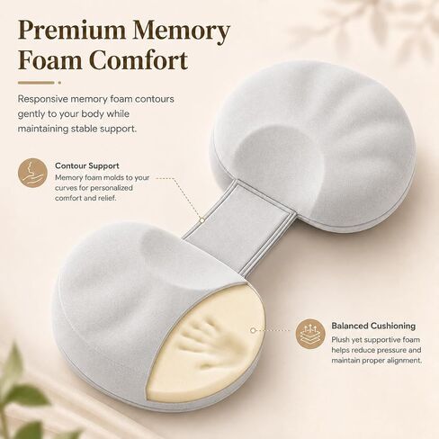 Adjustable W Shaped Pregnancy Pillow for Pregnant Women, Memory Foam Maternity Support Pillow for Side Sleeping, Belly and Back Support, Compact Design for All Trimesters in Kuwait