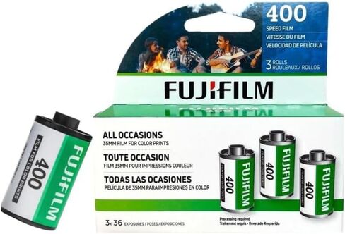Fujifilm Fujicolor 400 ISO 35mm Color Film – 3 Pack (36 Exposures Each) Color Negative Film (400 Speed, 1 Pack (3 Rolls)) in Kuwait