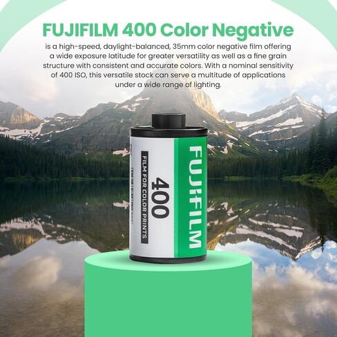 Fujifilm Fujicolor 400 ISO 35mm Color Film – 3 Pack (36 Exposures Each) Color Negative Film (400 Speed, 1 Pack (3 Rolls)) in Kuwait