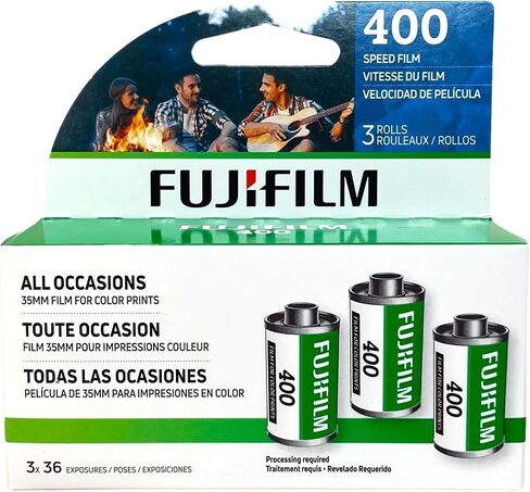 Fujifilm Fujicolor 400 ISO 35mm Color Film – 3 Pack (36 Exposures Each) Color Negative Film (400 Speed, 1 Pack (3 Rolls)) in Kuwait