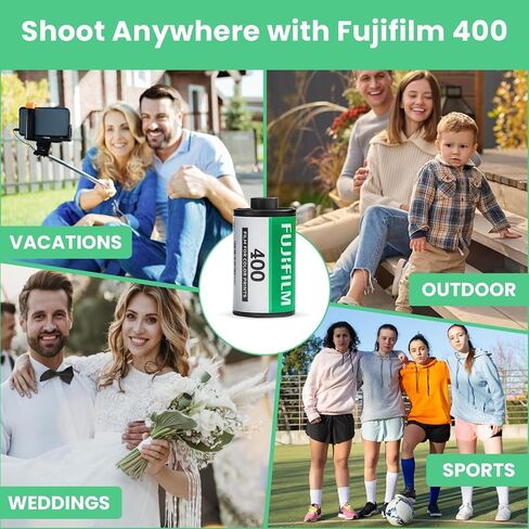 Fujifilm Fujicolor 400 ISO 35mm Color Film – 3 Pack (36 Exposures Each) Color Negative Film (400 Speed, 1 Pack (3 Rolls)) in Kuwait
