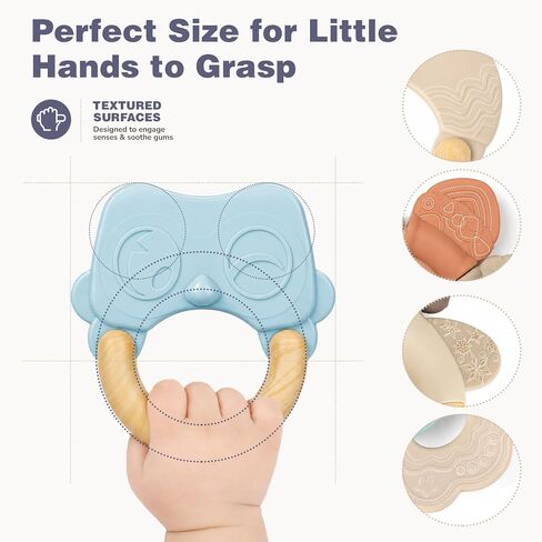 Joyreal Baby Rattles & Teething Toys Set, Baby Toys 0-6 Months, 10-Pack | Food-Grade, Sensory Development, Easy Clean & Sterilize, Teething Relief, Easy Grip, Storage Box, Neutral Newborn Gift in Kuwait