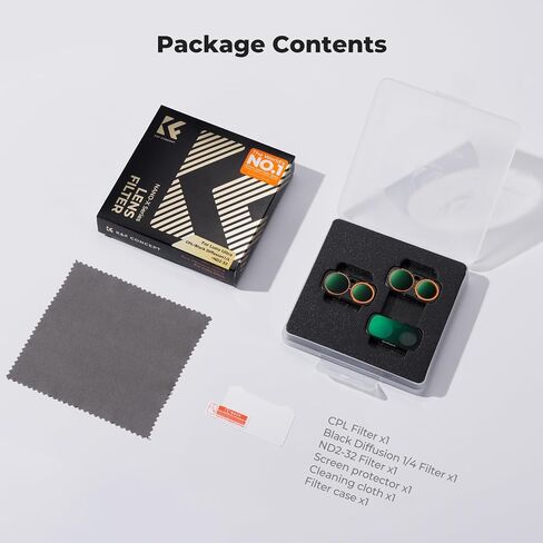 K&F CONCEPT CPL Black Diffusion 1/4 ND2-32 Filter Kit | Compatible with Luna Ultra, Magnetic, Ultra-Slim Stowable Versatile in Kuwait