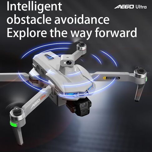 AE60 Ultra Drone with Camera for Adults, 3 Batteries, | 4K Video and 8K Photo, 3-Axis Mechanical Gimbal, 7.2" Touch Screen Remote, 360 Laser Obstacle Avoidance, 800g Payload (Gray) in Kuwait