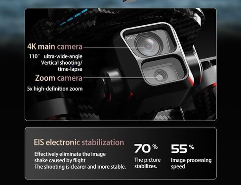 AE60 Ultra Drone with Camera for Adults, 3 Batteries, | 4K Video and 8K Photo, 3-Axis Mechanical Gimbal, 7.2" Touch Screen Remote, 360 Laser Obstacle Avoidance, 800g Payload (Gray) in Kuwait
