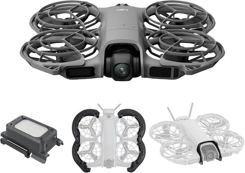 DJI Neo 2 Bundle with Lighted Landing Gear& Propeller Guard& Gimbal Bumper Guard - Lightweight & Foldable 4K Drone With Camera, Palm Takeoff & Landing, Gesture Control, ActiveTrack (Controller-Free) in Kuwait
