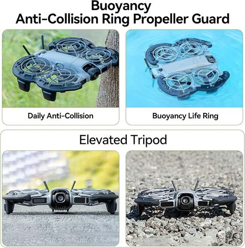 DJI Neo 2 Bundle with Lighted Landing Gear& Propeller Guard& Gimbal Bumper Guard - Lightweight & Foldable 4K Drone With Camera, Palm Takeoff & Landing, Gesture Control, ActiveTrack (Controller-Free) in Kuwait