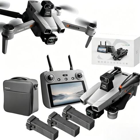 AE86ProMax+Drones with Camera for Adults 4K Video,Touch Screen Tablet Remote and 3-Axis Mechanical Gimbal, 5G Digital Transmission, 360° Laser Obstacle Avoidance, GPS Auto Return,Three 8000mAh 45 Mins Long Endurance, 500g Payload, Smart Follow Waypoint Fl in Kuwait