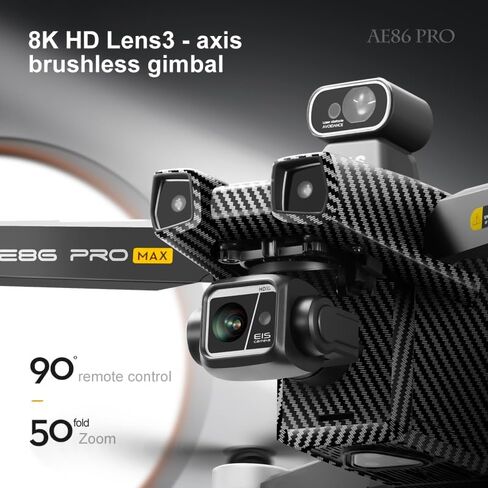 AE86ProMax+Drones with Camera for Adults 4K Video,Touch Screen Tablet Remote and 3-Axis Mechanical Gimbal, 5G Digital Transmission, 360° Laser Obstacle Avoidance, GPS Auto Return,Three 8000mAh 45 Mins Long Endurance, 500g Payload, Smart Follow Waypoint Fl in Kuwait