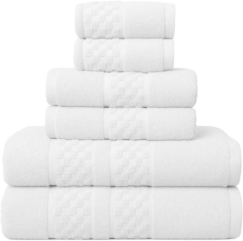 Luxury Towel Set – Bath, Hand, Face, Baby & Beach | Quick-Dry, Ultra-Absorbent | Includes Waffle Towels, Washcloths, Hair Wrap, Makeup Remover Cloths, Dish Rags, Bath Mat & Paper Towels (Black) in Kuwait