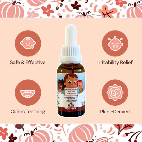 Punkin Butt Baby Teething Relief Bundle – 2-Pack with Herbal Teething Oil, Lavender Soothing Oil & Roll-On – Natural Infant Gum & Teething Pain Relief with Chamomile, Clove & Peppermint, Baby-Safe in Kuwait