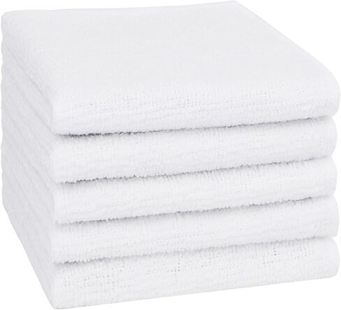 Orighty Washcloths Bulk, 100 Pack Microfiber Face Towels, 12x12 Inch White | Highly Absorbent & Soft Feel, Multi-Purpose Wash Cloths & Hand Towels for Bathroom, Hotel, Spa, and Gym in Kuwait