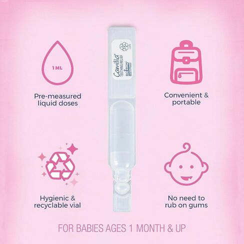 Boiron Camilia Teething Drops for Daytime and Nighttime Relief of Painful or Swollen Gums and Irritability in Babies - 60 Count (Pack of 2) in Kuwait