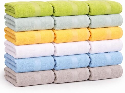 Small and Lightweight Cotton Towels Assorted Pastel Mix 24 x 40 inches Towels (6) Perfect Size for Hair Drying and Small Children in Kuwait
