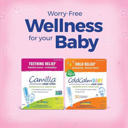 Boiron Camilia Teething Drops for Daytime and Nighttime Relief of Painful or Swollen Gums and Irritability in Babies - 60 Count (Pack of 2) in Kuwait