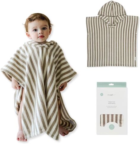 snuggle me Organic Toddler Poncho Towel with Hood - Slate | 100% Organic Cotton, (1-3Years, 21"X21"), Absorbent Hooded Towel for Baby Boys & Girls, Pool | Swimming | Bath | Beach in Kuwait