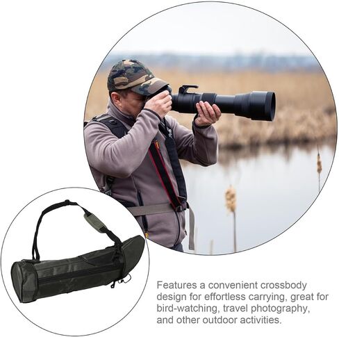 Luxshiny Telescope Carrying Bag with Shock-absorbent Padding and Adjustable Shoulder Strap, Multi-compartment Telescope Pouch for Monocular Storage in Kuwait