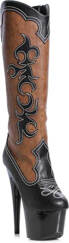 Ellie Shoes Women's Charlie Stiletto Cowgirl Boot, Brown, 12 in Kuwait