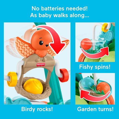 Fisher-Price Moves with You Turtle Walker Baby Push Toy | Non-Electronic, Sensory Busy Activities, 5 Balls, Infants Ages 6+ Months in Kuwait