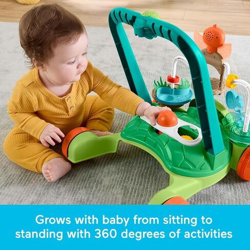 Fisher-Price Moves with You Turtle Walker Baby Push Toy | Non-Electronic, Sensory Busy Activities, 5 Balls, Infants Ages 6+ Months in Kuwait