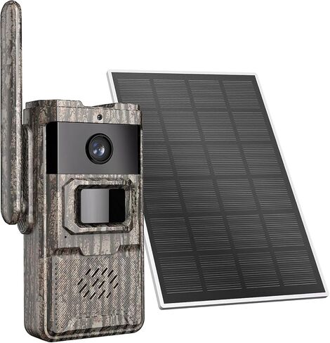 TKENPRO 4G LTE Cellular Trail Cameras Unlimited Data Plan Solar Trail Cameras Built in SIM Card Game Camera IP65 Waterproof Security Camera with 2K Live Video, No Glow Night Vision in Kuwait