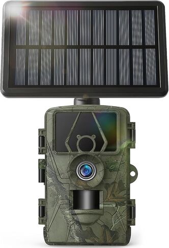 8K Solar Trail Camera, 60MP Bluetooth WiFi Game Camera, APP Control Trail Cam,120° Detection Angle/Night Vision/0.1S Trigger Motion Activated/IP66 Waterproof, Deer for Wildlife Farm in Kuwait