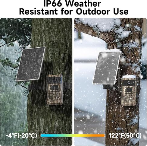TKENPRO 4G LTE Cellular Trail Cameras Unlimited Data Plan Solar Trail Cameras Built in SIM Card Game Camera IP65 Waterproof Security Camera with 2K Live Video, No Glow Night Vision in Kuwait
