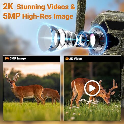 MagicEagle® Cellular Trail Camera 4G Wild Game Cameras 13,000 mAh Battery Solar Panel 2K Audible Video No-Glow IR Night Vision IP66 Waterproof for Wildlife Deer Monitoring Home Security (Green) in Saudi Arabia