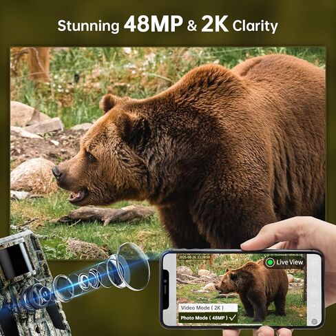 SEHMUA 3rd Cellular Trail Cameras with 48MP Photo 2K Live Streaming, 4G LTE Unlimited Data Plan Built-in SIM Card, 4W Solar Powered Game/Deer Cam No Glow Flash with Motion Activated -Camouflage in Kuwait