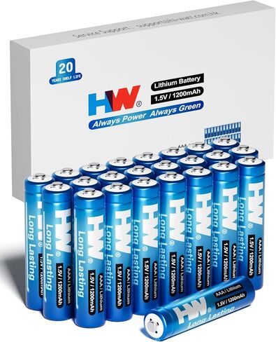 HW Triple A Lithium Batteries 24 Pack, [1.5V, 1200mAh] High Capacity Leakage-Proof AAA Battery for Camera,Fire Alarm,Smoke Alarm, Smoke Detector and More [20 Years Shelf Life, Non-Rechargeable] in Kuwait