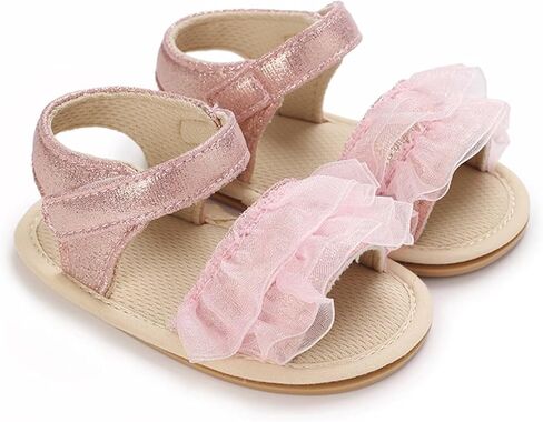 Toddler Baby Girl Sandals Shoes Summer Breathable Beach Sandals Non-Slip Soft Rubber Soles Shoes Infant First Walking Shoes Outdoor Shoes Crib Shoes in Kuwait