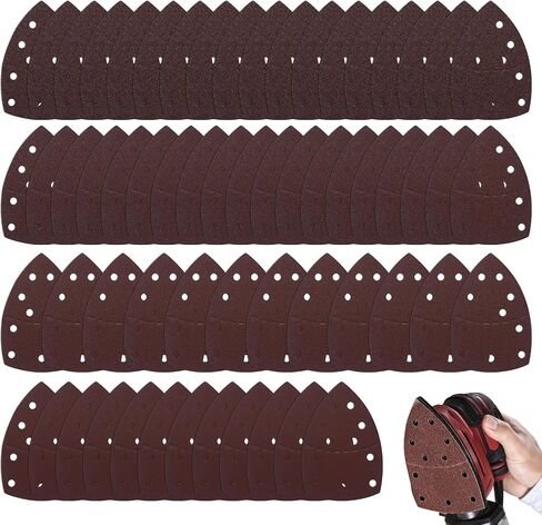 60PCS 60/80/120/240 Grits Mixed Sander Replacement Pads Compatible with SKIL Detail Sander SR6607B-10 and SR232301 Palm Sander, Wood Sanding, 11-Hole Hook & Loop in Kuwait