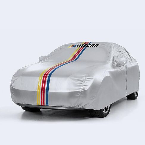 NASCAR Car Cover, Sedan Waterproof Full Exterior Cover for All Weather Use | Soft Aluminum Film for Heat & UV Protection with Driver-Side Zipper – Size A3 (Fits Sedans Length 174-183 Inches) in Kuwait