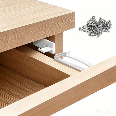 Coolrunner Upgraded Child Safety Locks, 8 Pack Baby Proofing Drawer Locks | Baby Safety Invisible Drawer Latches with Strong Adhesive and Screw in Kuwait