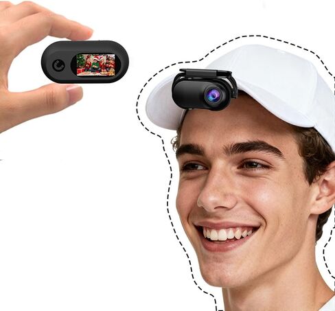 Xilecam Mini Body Cam Wearable Body Worn Mini Action Camera, Thumb Size Helmet Camera Comes with Various Portable Stands Suitable for Recording Work and Life, As a Creative Gift for Him or Her(Black) in Kuwait