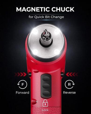 4V Cordless Electric Screwdriver, 22Pcs Small Power Screwdriver Set with LED Light, 320 RPM, 4 N.m Torque, 2000mAh Type-C Rechargeable, Lightweight for Furniture Assembly & Home Repair in Kuwait