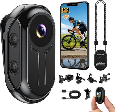 2K Mini Body Camera with 0.85" Screen,Thumb Size Small POV Camera with WiFi,Tiny Wearable Action Camera Magnetic Camcorder for Vlogging Work Cycling Motorcycle Pet Travel in Kuwait
