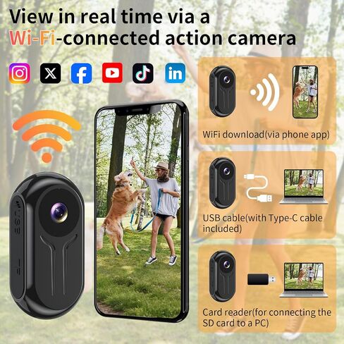 2K Mini Body Camera with 0.85" Screen,Thumb Size Small POV Camera with WiFi,Tiny Wearable Action Camera Magnetic Camcorder for Vlogging Work Cycling Motorcycle Pet Travel in Kuwait