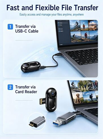Mini Body Camera 1080P, Small Action Camera | Thumb Camera, Magnetic Wearable Body cam for Hands-Free Recording, Helmet Mount, Pocket Cam for Vlogging, 64G(No Wi-Fi & APP) in Kuwait