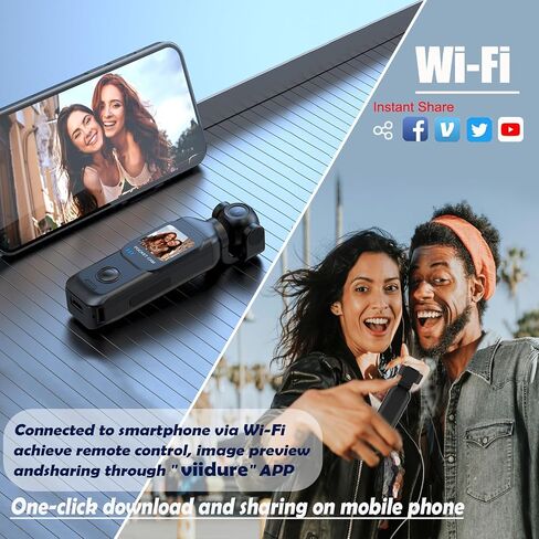 Vlogging Camera, FHD 1080P Touch Screen Pocket Body Cam with Dual Adjust Rotated Lens, External Fast Charger Battery Handle, 32GB Card Included in Kuwait