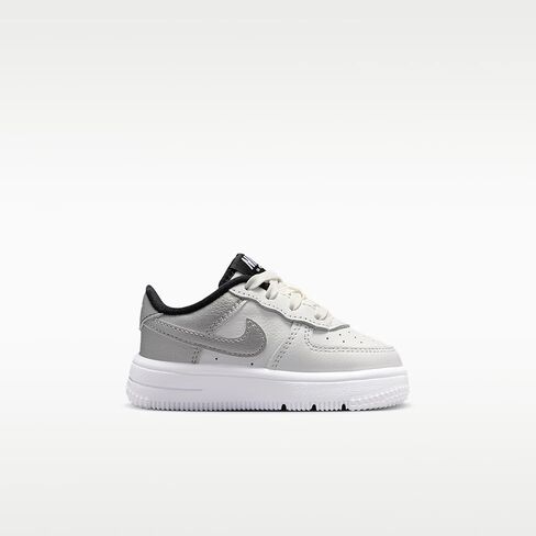 Nike Force 1 Low LV8 5 Baby/Toddler Shoes (Summit White/White/Metallic Silver/Black) in Kuwait