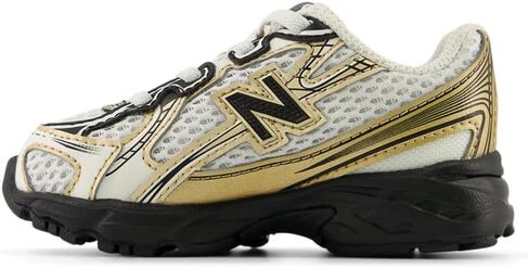 New Balance 740 Bungee Kids | Infant Boys Running Inspired (IZ740GM) (Sea Salt/Black/Gold Metallic) in Kuwait
